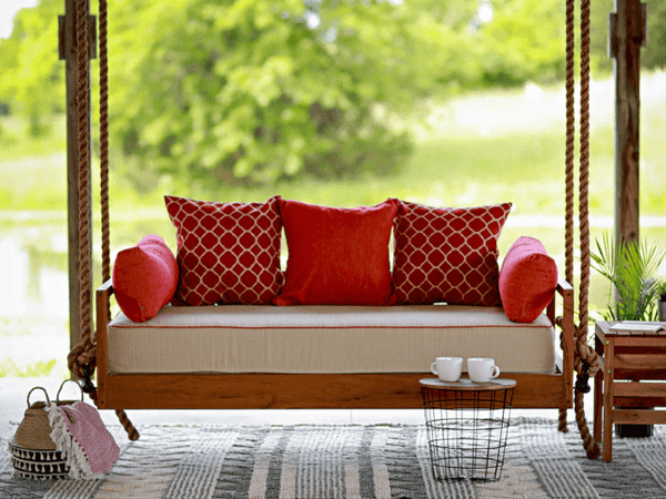 Swing Daybed Bench Cushion & Pillow COVER, Custom Porch Swing