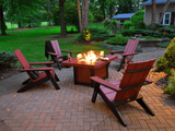 LuxCraft Fire Pit & Adirondack Chair Set