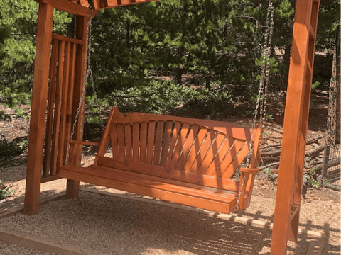 Fan-Back Red Cedar Porch Swing