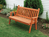 Traditional English Red Cedar Garden Bench